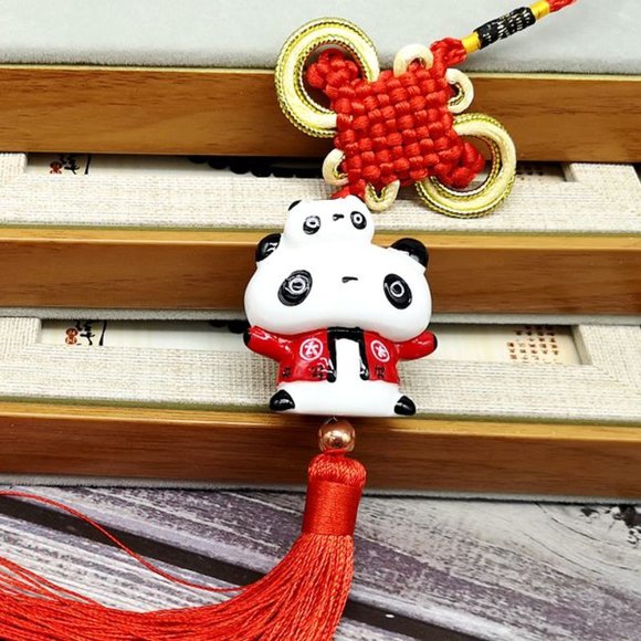 4 pcs Peace Knot Panda Pendants.  For Peace, Safty, Health & Fortune. - Picture 4 of 4